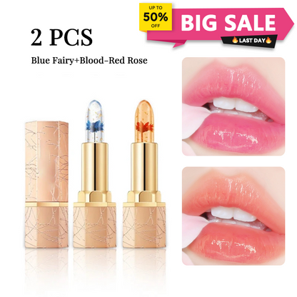 🔥LAST DAY - BUY 1 GET 1 FREE JUST $10.99 EACH👄Crystal Flower Temperature Color Change Jelly Lipstick