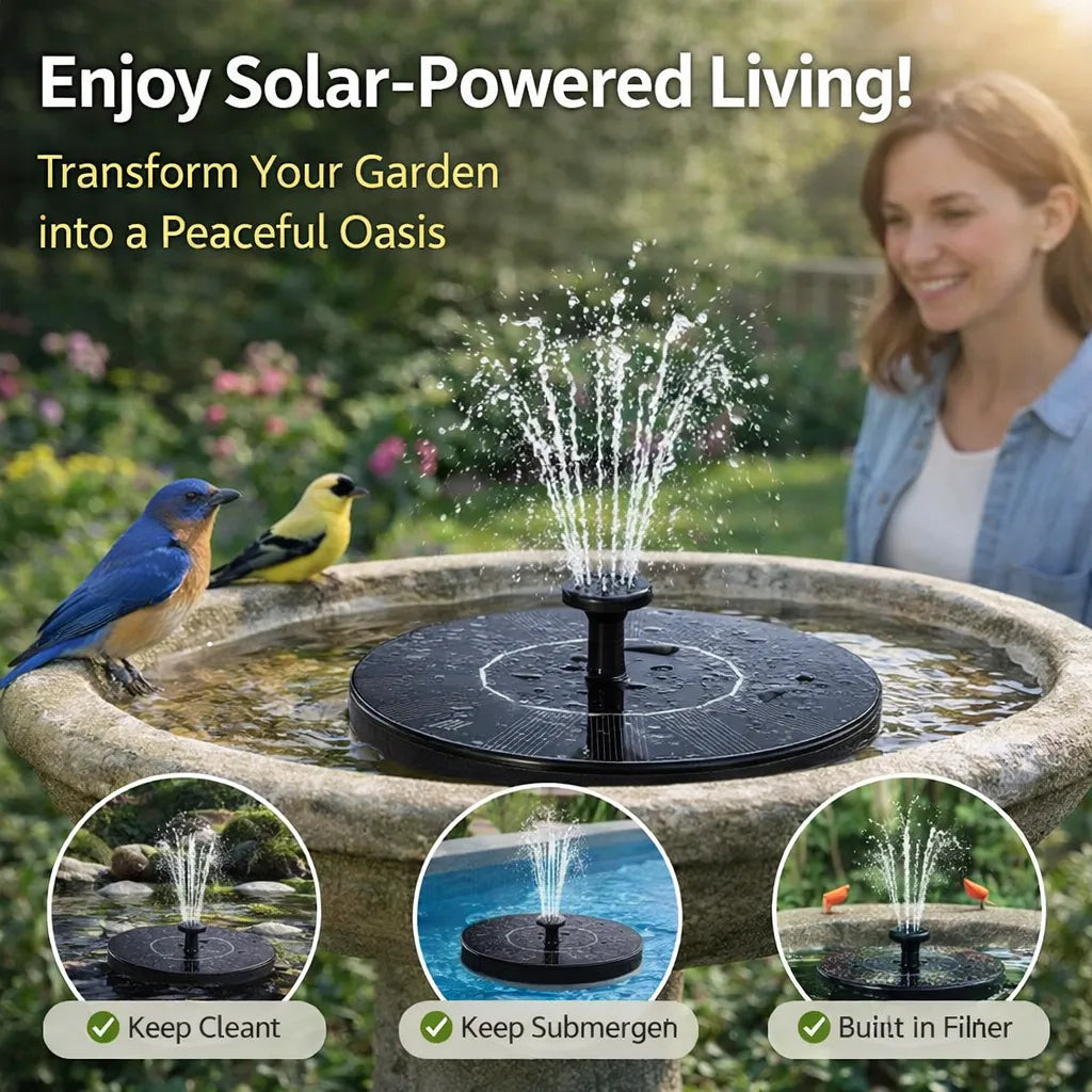 🔥SUMMER SALE BUY 1 GET 1 FREE JUST $24.99 EACH ⛲ Solar Garden Fountain Pump