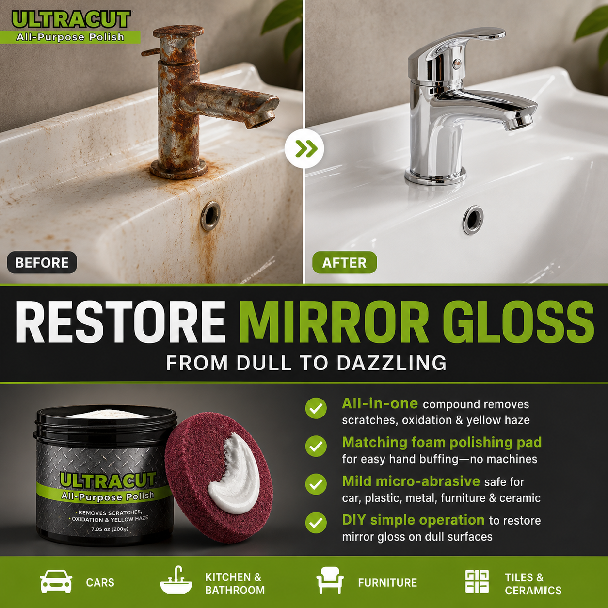 🔥Last Day Sale 50% OFF⏰🖌️🏠All-in-One Surface Restoration Polish with Pad💥