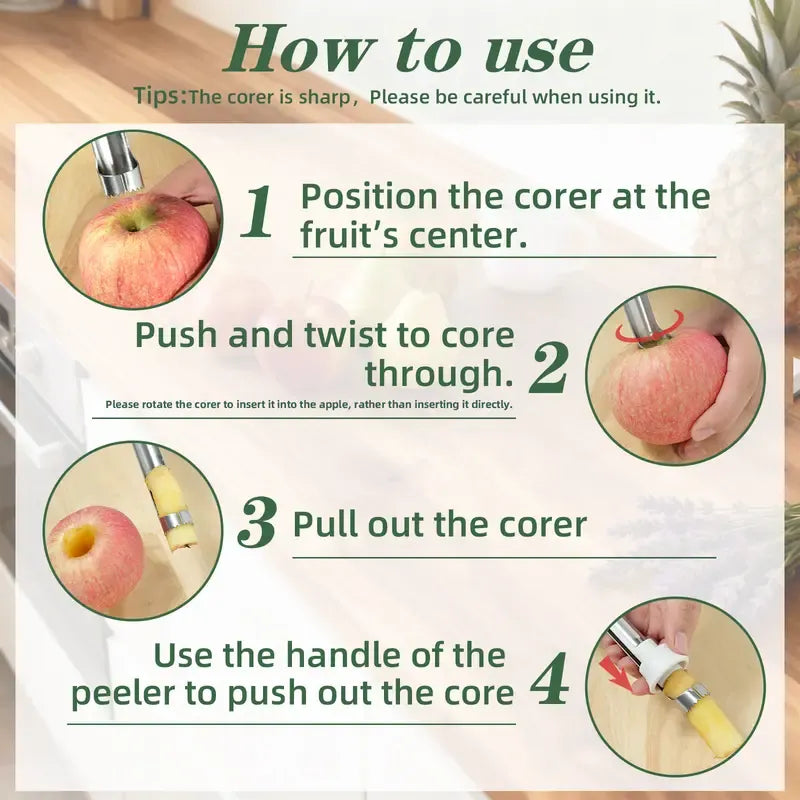 How to use apple corer and peeler