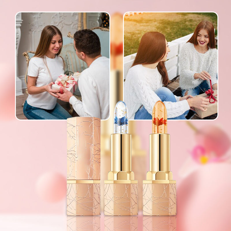 🔥LAST DAY - BUY 1 GET 1 FREE JUST $10.99 EACH👄Crystal Flower Temperature Color Change Jelly Lipstick